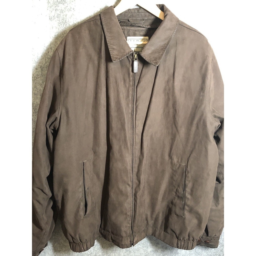 Vintage L.L. Bean Jacket Mens Large Brown Bomber Wool Insulation Removable Liner